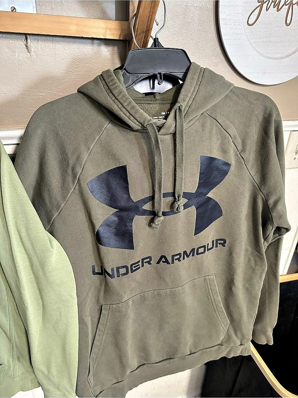 Under Armour Rival Fleece Hoodie Olive Size small
